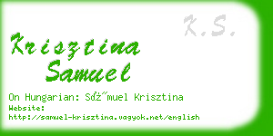 krisztina samuel business card